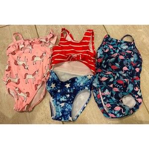 Lot of 3 Bathing Suites (2) 6-month & (1) 12 Month USA 🇺🇸 One Piece- Unicorns